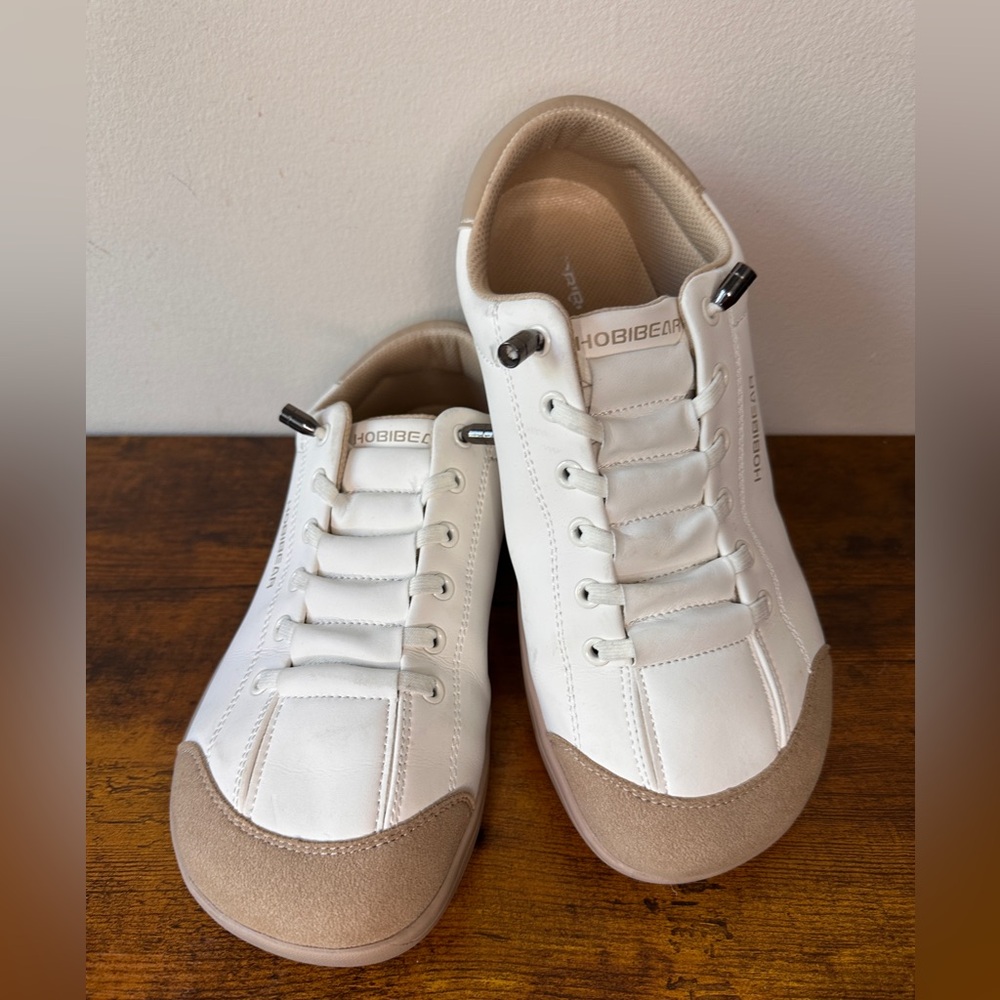 Hobibear Barefoot Sneakers Mens 41 White Canvas Wide Toe Box Shoes GST0071S